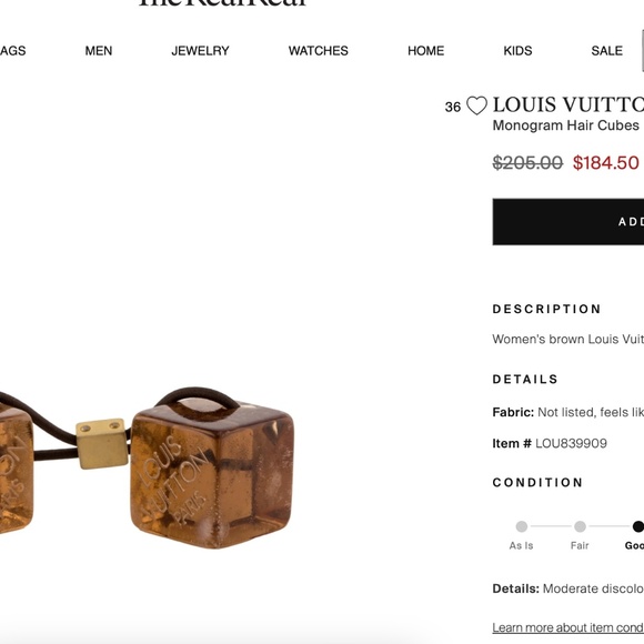 Louis Vuitton Monogram Pink Cube Hair Ties - Picture 8 of 8